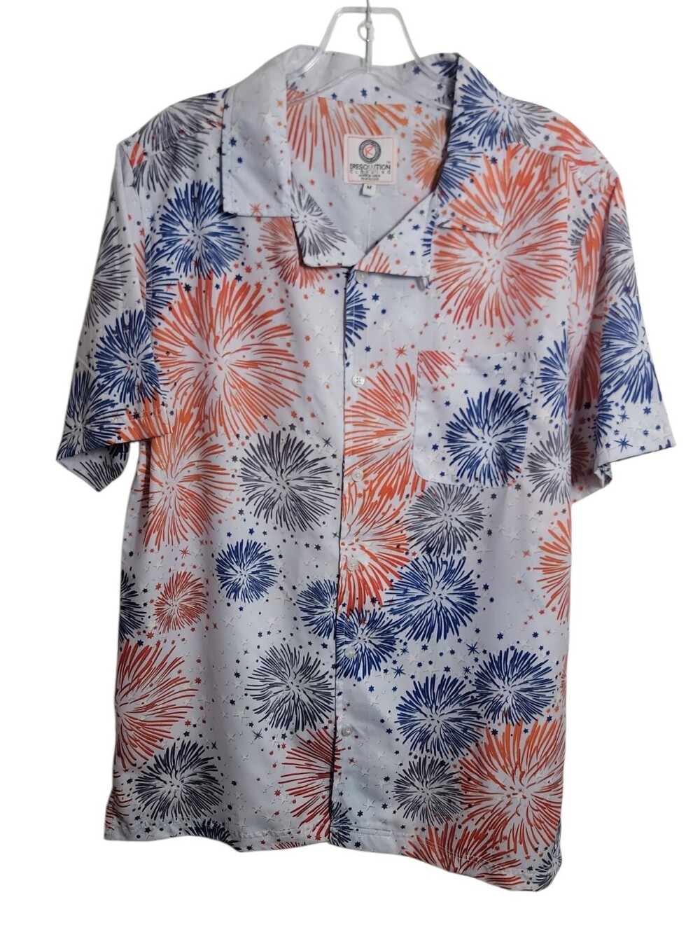 Resolution Clothing men’s size medium short sleeve firework button down shirt